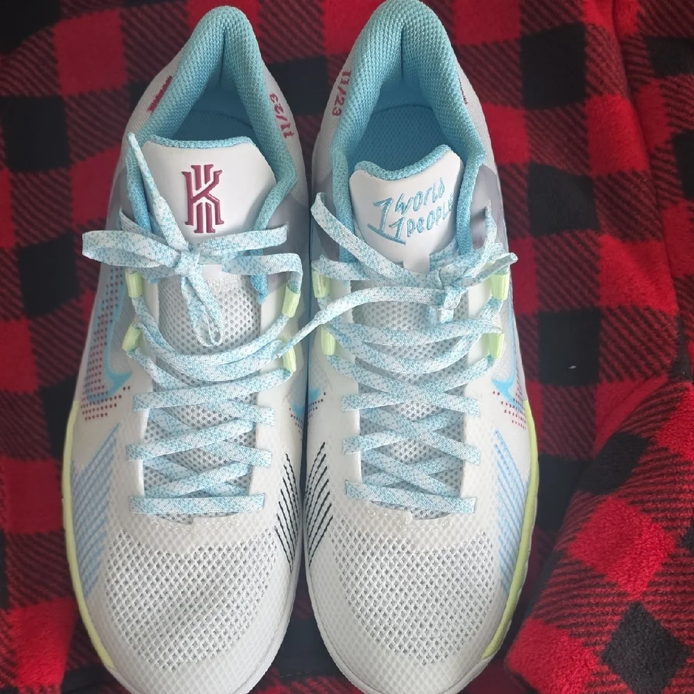 Nike Kyrie White and Blue Athletic Shoes - Picture 2 of 4